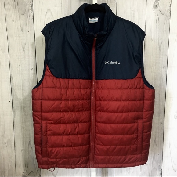 Columbia Other - COLUMBIA Men’s XL XLarge Navy Red Puffer Vest EUC